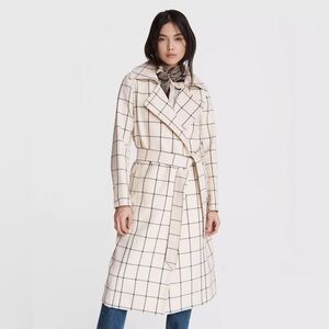 NWTs Rag and Bone Amber Plaid Trench Coat in Ivory